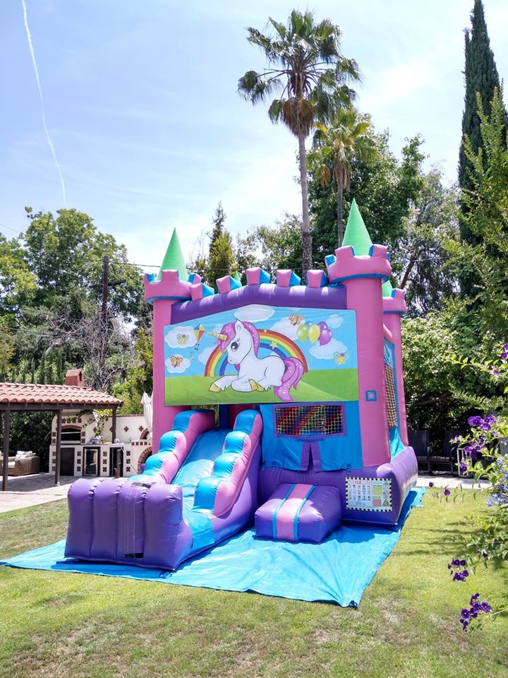 Unicorn Combo Jumper with Slide Rentals in Los Angeles | L.A Inflatables Rental | Bouncy Castle | Bounce House